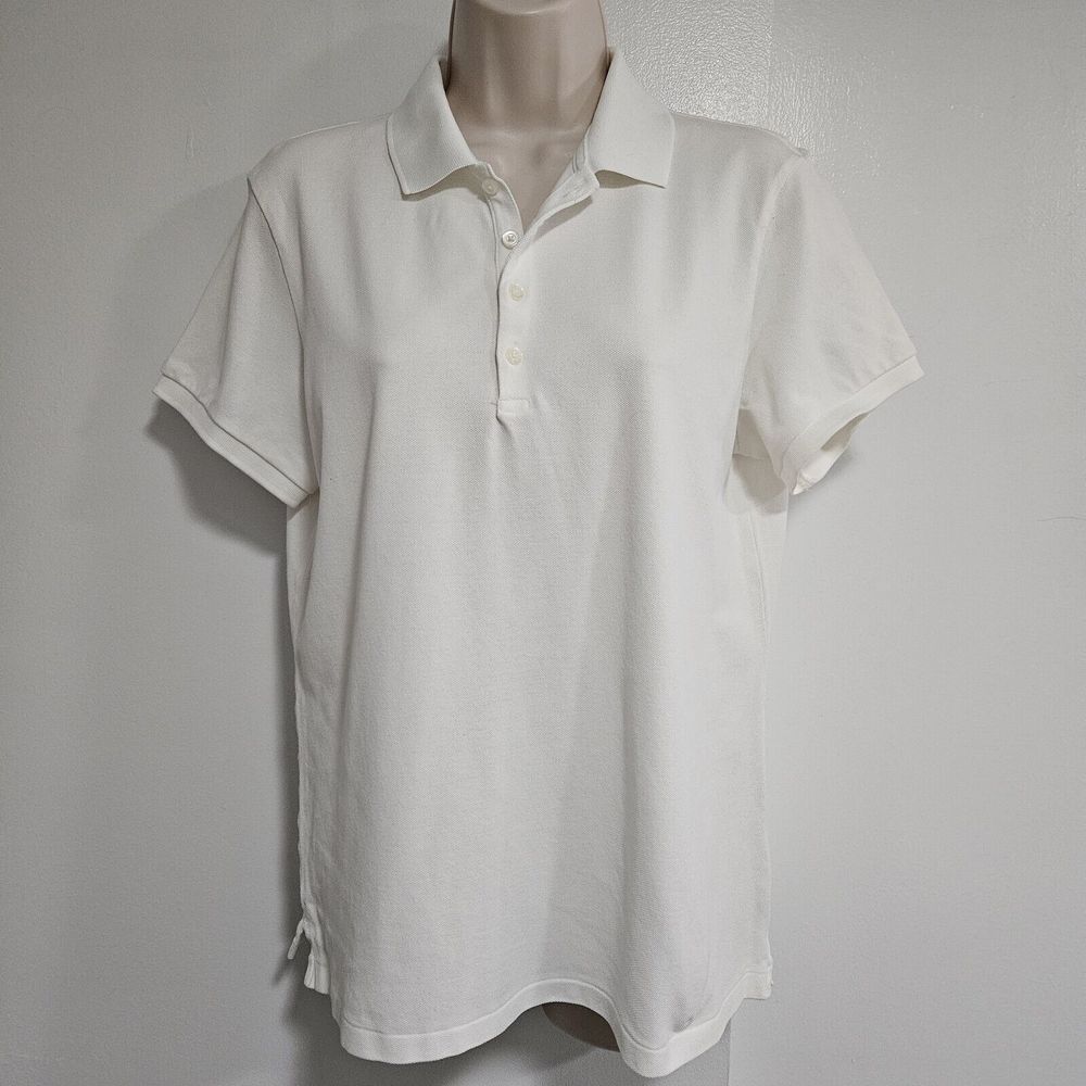 Ralph Lauren Polo Golf  Size‎ L White Cotton Blend Short Sleeve Classic Fit Polo